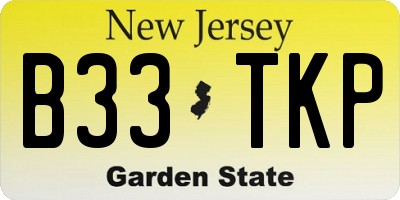 NJ license plate B33TKP