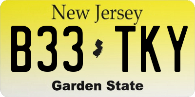 NJ license plate B33TKY