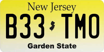 NJ license plate B33TMO