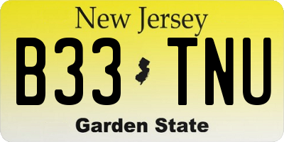 NJ license plate B33TNU