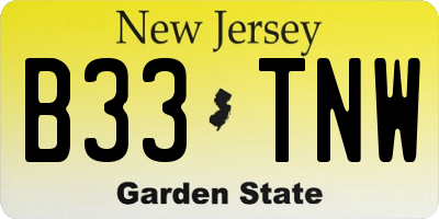 NJ license plate B33TNW