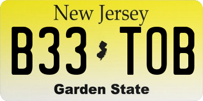 NJ license plate B33TOB
