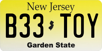 NJ license plate B33TOY