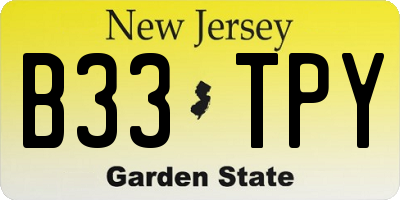 NJ license plate B33TPY