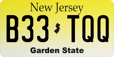 NJ license plate B33TQQ