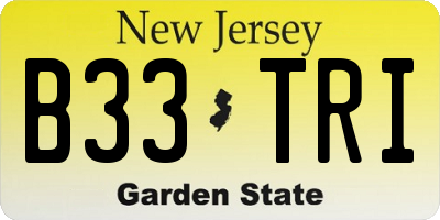 NJ license plate B33TRI
