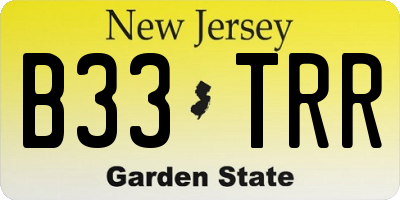 NJ license plate B33TRR