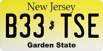 NJ license plate B33TSE