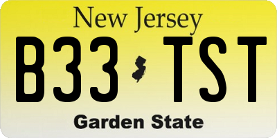 NJ license plate B33TST