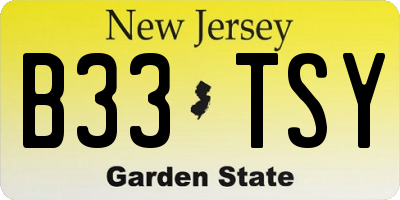 NJ license plate B33TSY