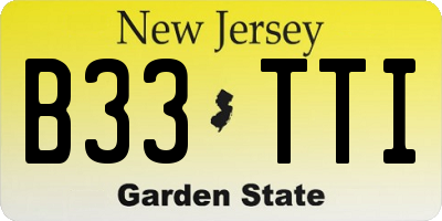 NJ license plate B33TTI