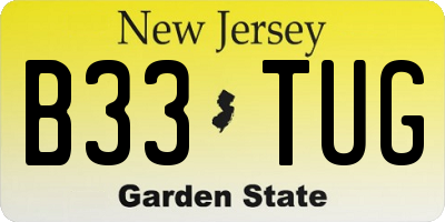 NJ license plate B33TUG