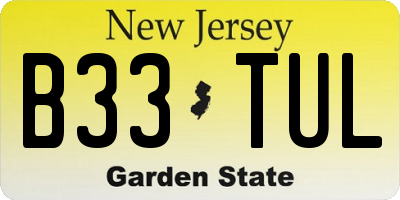 NJ license plate B33TUL