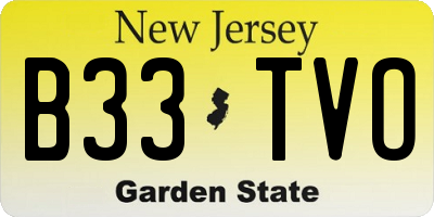NJ license plate B33TVO