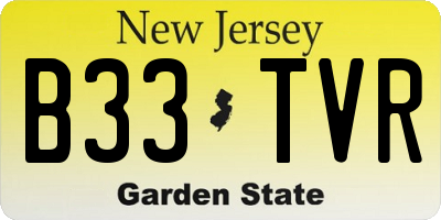 NJ license plate B33TVR