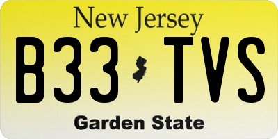 NJ license plate B33TVS