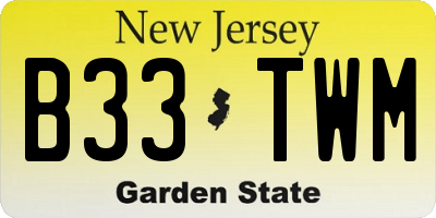 NJ license plate B33TWM