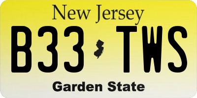 NJ license plate B33TWS