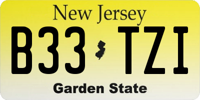 NJ license plate B33TZI