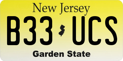NJ license plate B33UCS