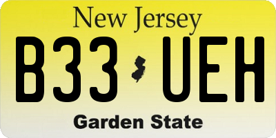 NJ license plate B33UEH