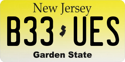 NJ license plate B33UES
