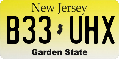 NJ license plate B33UHX