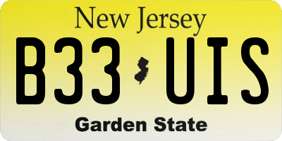 NJ license plate B33UIS