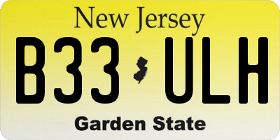 NJ license plate B33ULH