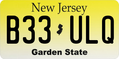 NJ license plate B33ULQ