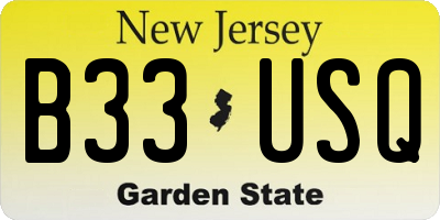 NJ license plate B33USQ