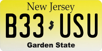 NJ license plate B33USU