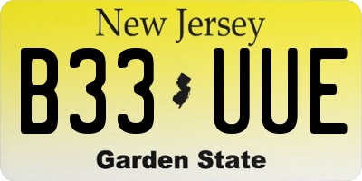NJ license plate B33UUE
