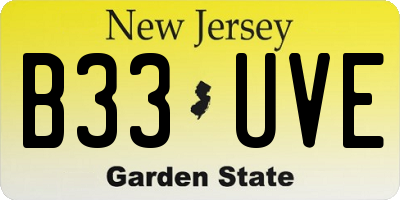 NJ license plate B33UVE
