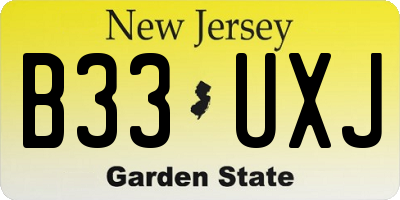 NJ license plate B33UXJ