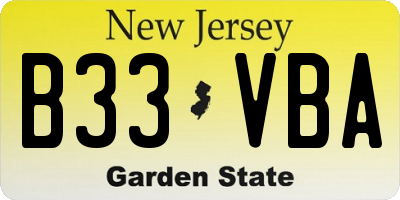 NJ license plate B33VBA