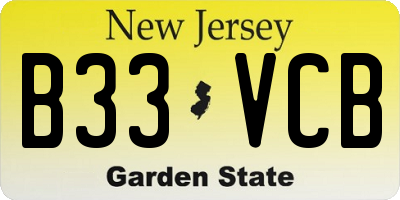 NJ license plate B33VCB