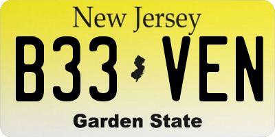 NJ license plate B33VEN