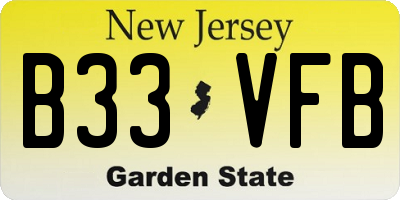 NJ license plate B33VFB