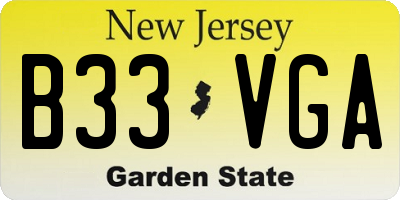 NJ license plate B33VGA