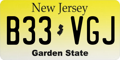 NJ license plate B33VGJ
