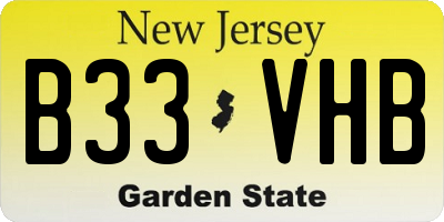 NJ license plate B33VHB