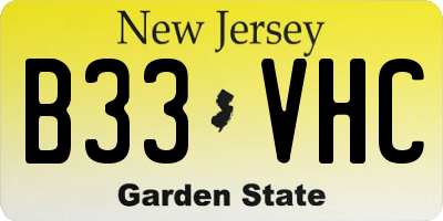 NJ license plate B33VHC