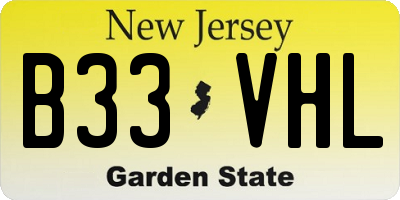 NJ license plate B33VHL