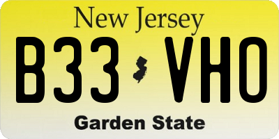 NJ license plate B33VHO