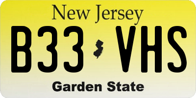 NJ license plate B33VHS