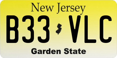 NJ license plate B33VLC