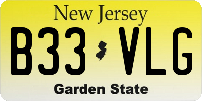 NJ license plate B33VLG