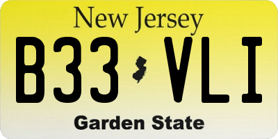 NJ license plate B33VLI