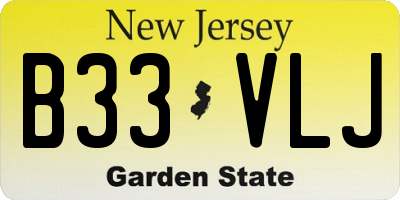 NJ license plate B33VLJ